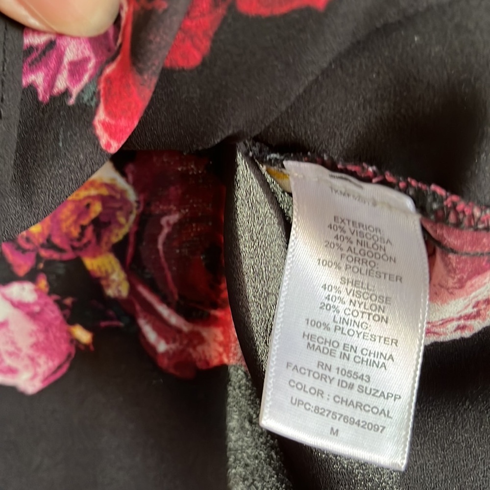 THAKOON Black SLEEVELESS Gray SWEATER Top with Black Floral Accents Womens M - Picture 5 of 5